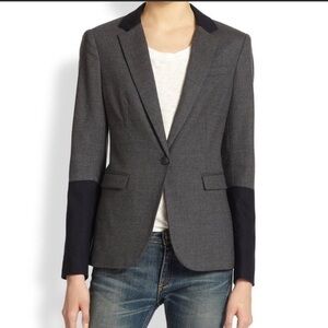Rag & Bone Classic wool blend two tone single button fitted blazer jacket